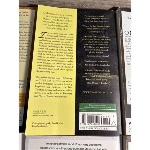 9 Charles Todd Ian Rutledge Mysteries Detective Mystery Fiction Paperback - Picture 13 of 16